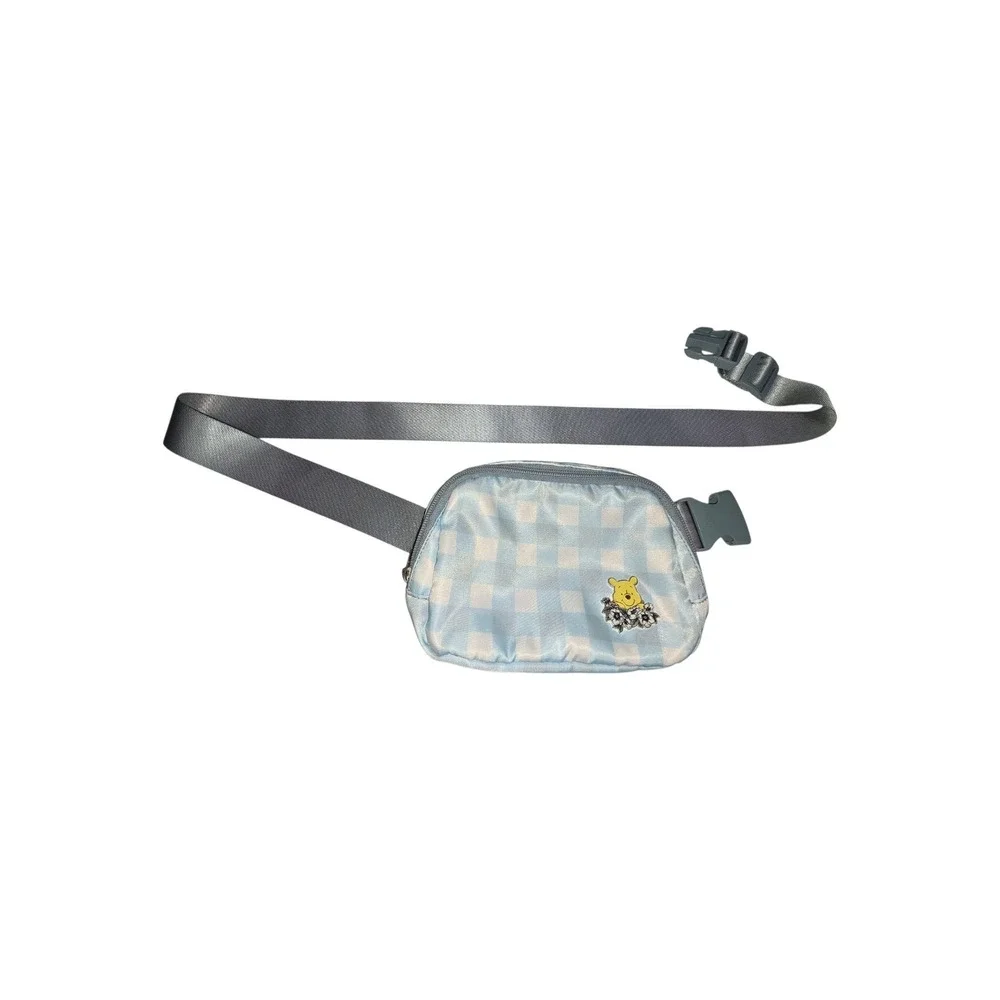 Disney Winnie the Pooh Blue Gingham Belt Bag Kids Fanny Pack Adjustable Strap